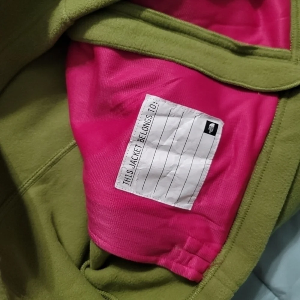 The North Face Green Fleece Full Zip Girl's‎ XL Excellent Condition